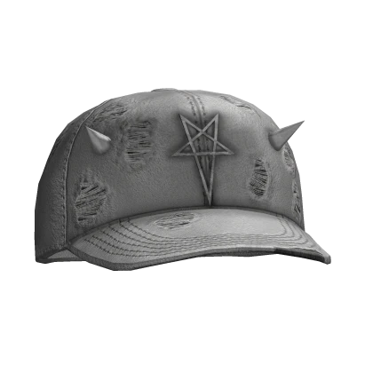 White Distressed Pentagram Hat