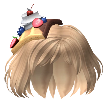 Playful Messy Short Hair w/ Waffle Hat in Blonde