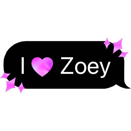 I Heart Zoey Kpop Demon Hunters Text Bubble Gems