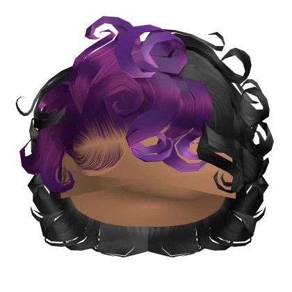 ☆ | Purple Stripe Curly Bixie Cut