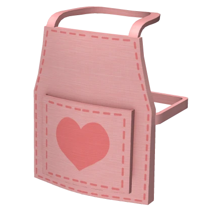 1.0 Blocky Lovely Pink Heart Chef Apron