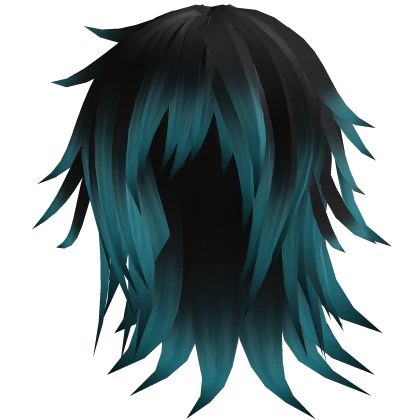 layered emo messy hair 3.0 (blue cyan)