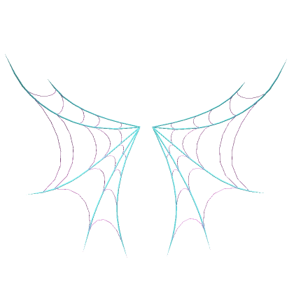 Blue & Pink Spiderweb Wings