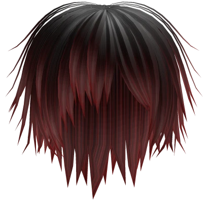 Messy Bangs Emo Hair Red/Black