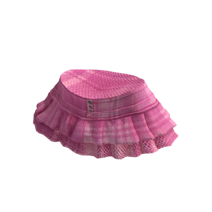 Pink Plaid Denim Mini Skirt