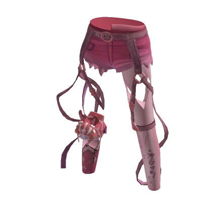 Straps Shorts with Mecha Bunny Pink