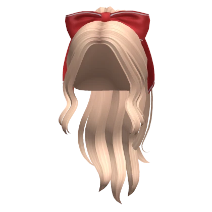 Christmas Wavy Ponytail w/ Cute Bow (Blonde)