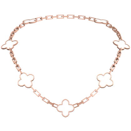 Pink Silver Clover Necklace