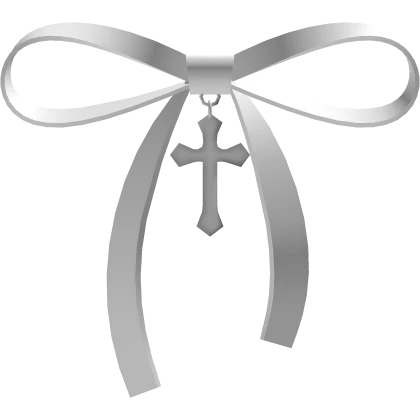 ♡ white dainty gothic bow w cross