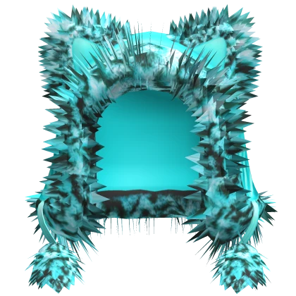 Super Fuzzy Scene Cat Hoodie (Cyan)