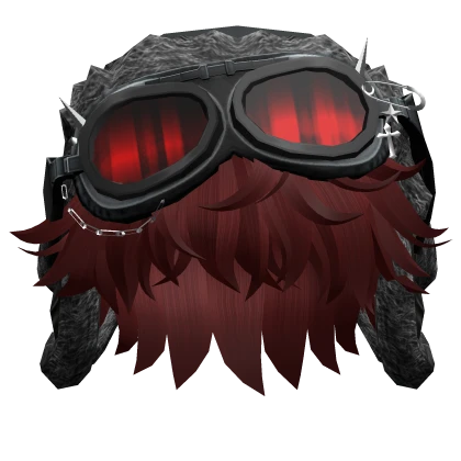 Red Cool Messy Boy Hair w/ Y2K Goggles Ushanka