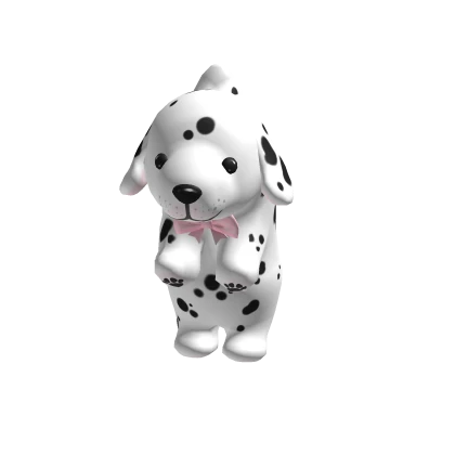 Holdable cute spotty puppy pink kawaii bow plushie