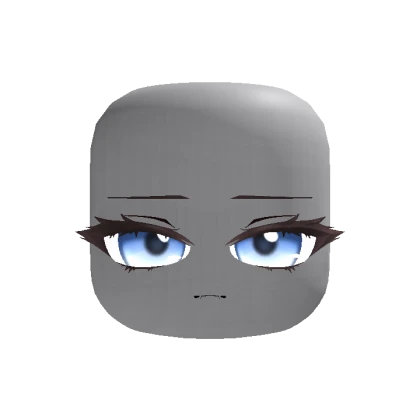 Cute Chibi Relaxed Stare Face - Sky Blue