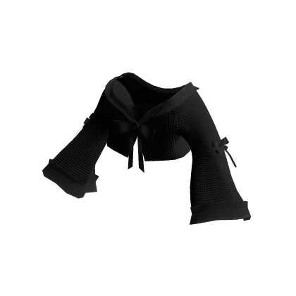 3.0 Black Crop Top Sweater with Long Sleeves