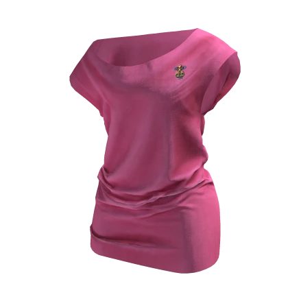 Off-Shoulder Drape Dress (Pink)