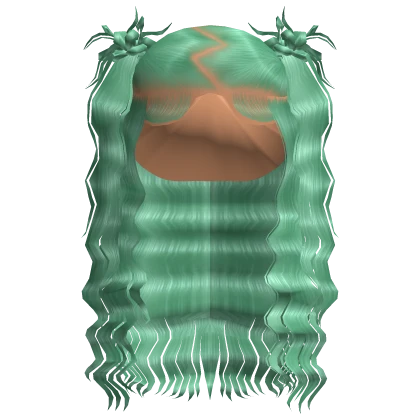 ☆ | Mint Green Y2K Crimped Pigtails