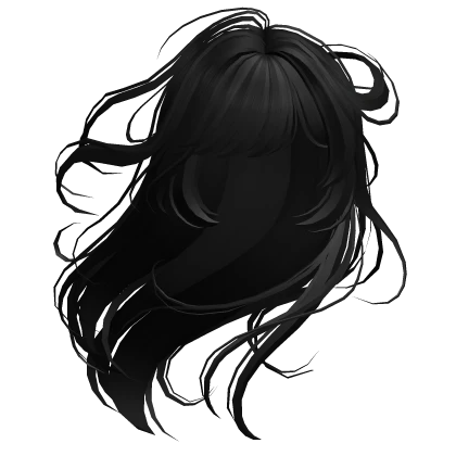 Black Lush Windy & Wispy Anime Hair