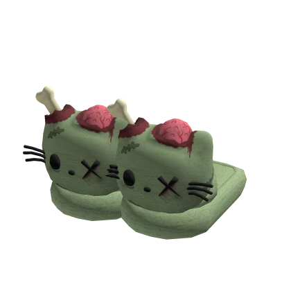 ♡ zombie kitty slippers