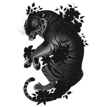Black Tropical Tiger McBling Harajuku Animal