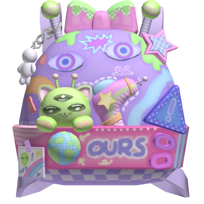 3.0 cute kawaii decora kitty alien space backpack