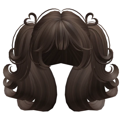 Swirly Short Heart Pigtails (Brown)