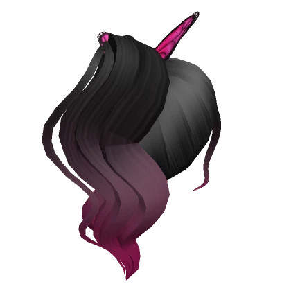 Anime Butterfly Ponytail Black to Pink