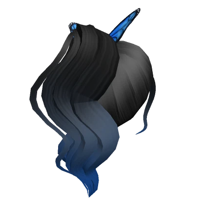 Anime Butterfly Ponytail Black to Blue