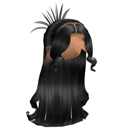 Half Up Half Down W/ Flipped Ends (Black)