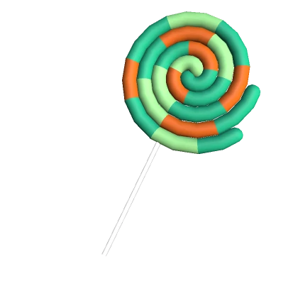 Lime Green & Orange Spiral Lollipop