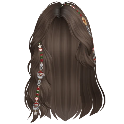 Snow Swept Wavy hair w/ Christmas Charms (brown)