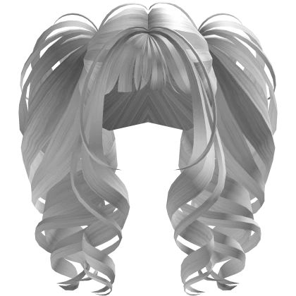 Royal Big Curl Pigtails (White)