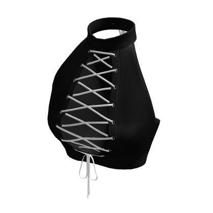 White Laced Black Crop Top