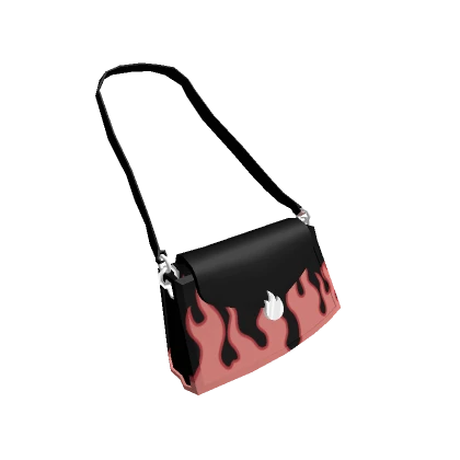 Black & Pink Flames Cross-body Bag