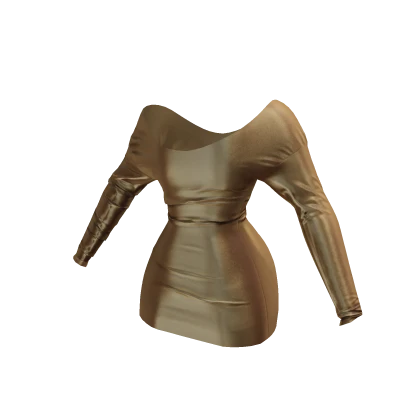 Loose Silk Minidress (Gold)