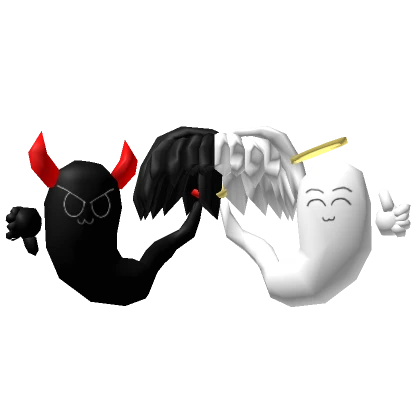 Black White Devil Angel Ghost Pigtails Anime