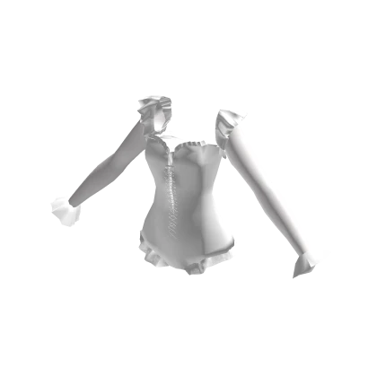 🫧 White Gothic Ruffle Long Sleeve Top Body Suit