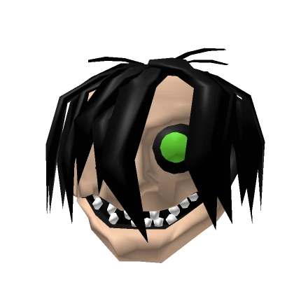 Green Eye Monster Head Mask Black Hair Anime