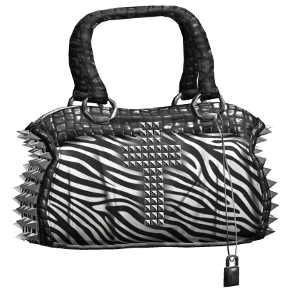 2000s Y2K Scene Designer Zebra Grunge Print Bag 