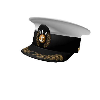 Captain Navy Hat Yellow Leaves Anchor Badge Marine