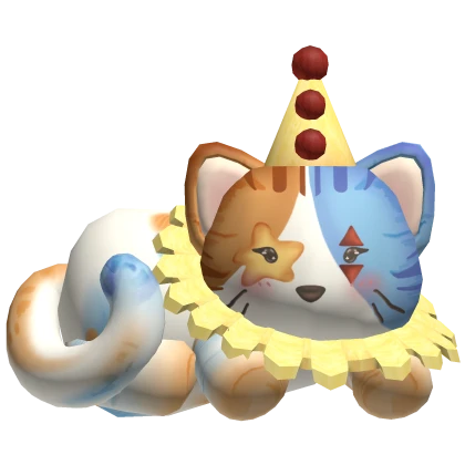 Cute Clown Cat Companion on Head
