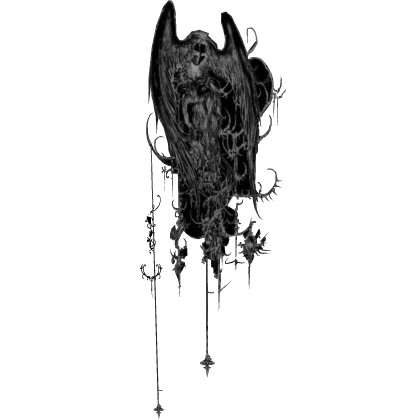 Gothic black death angel with crosses on the back