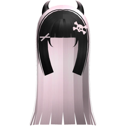 🤍 pretty little imp straight hime hair black pink