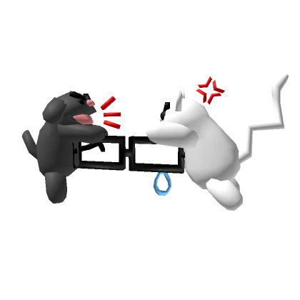 White Cat Dog Friends Arguing Black Glasses