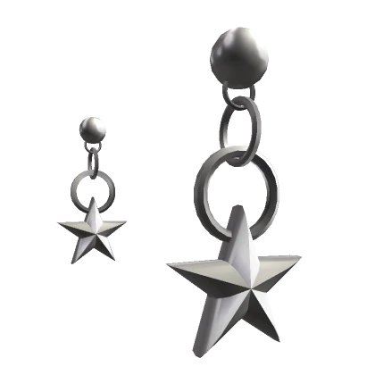 Cyber Y2K Star Earrings Silver