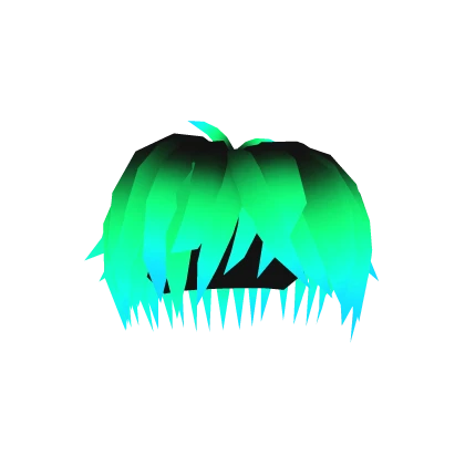 Neon Electric Cyan Messy Hair