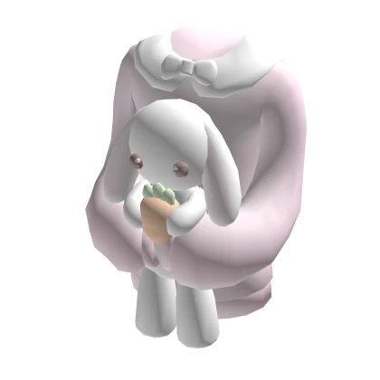 ୨୧ cute pink bunny hugging sweater