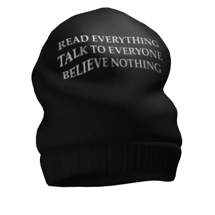 Oversized Graphic Beanie Black