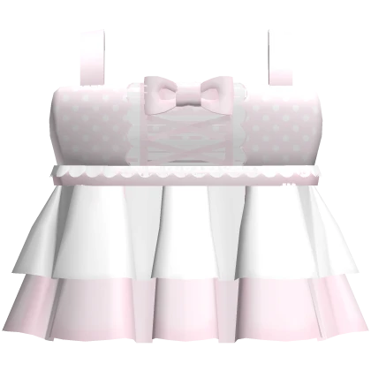 ♡ : kawaii pink + white polka dot ruffled bow top