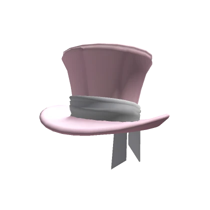 Pink Top hat with Ribbon white