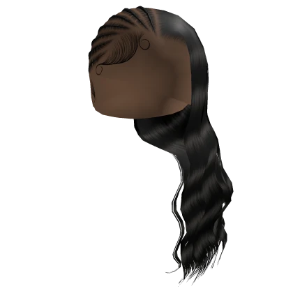 Wavy Side Part Braids [Black]